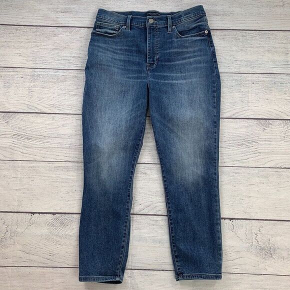 Lucky Brand Jeans sz 10 / 30 High Rise Crop Bridgette Med Wash Inseam 24.5" - Picture 1 of 10